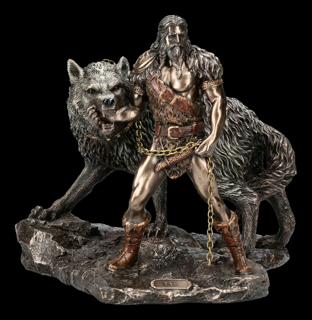Tyr Figur mit Fenriswolf - Gott des Kampfes Tyr Figur Mit Fenriswolf - Gott Des Kampfes -Veronese 2D Ersatzbilder