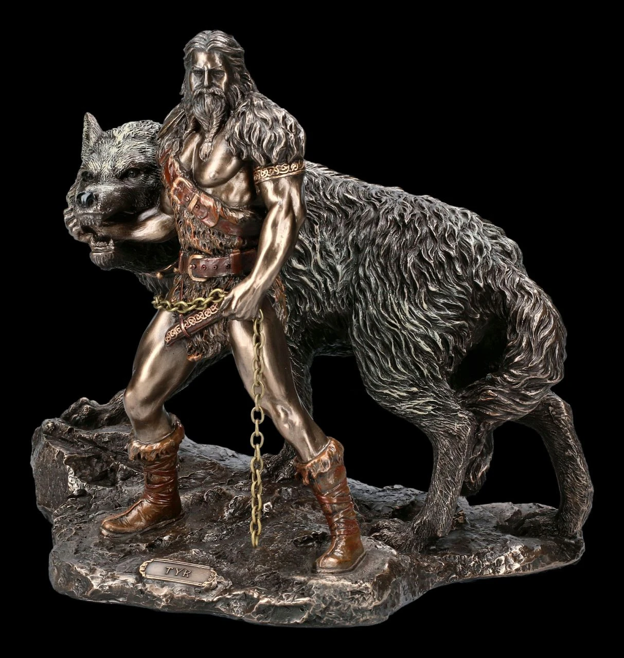 Tyr Figur mit Fenriswolf - Gott des Kampfes Tyr Figur Mit Fenriswolf - Gott Des Kampfes -Veronese 2D Ersatzbilder