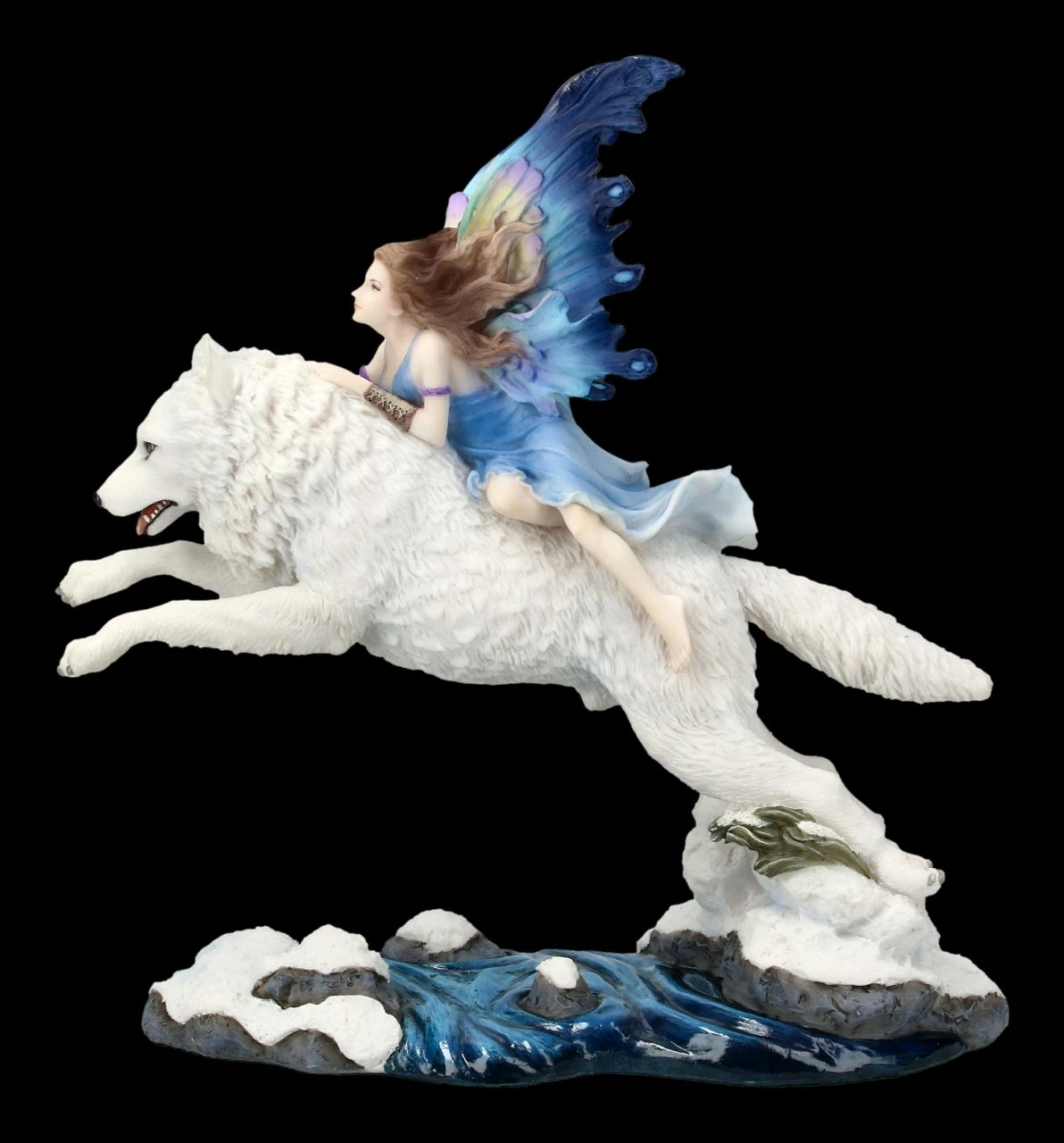 Schmetterlings-Elfe reitet auf Wolf - Free Spirit Schmetterlings-Elfe Reitet Auf Wolf - Free Spirit -Veronese 2D FS13436 Schmetterlings Elfe reitet auf Wolf Free