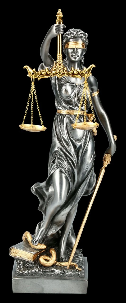 Mittlere Justitia Figur - Göttin der Gerechtigkeit - silber gold Mittlere Justitia Figur - Göttin Der Gerechtigkeit - Silber Gold -Veronese 2D FS13452 Mittlere Justitia Figur Goettin der Gerechtigkeit silber