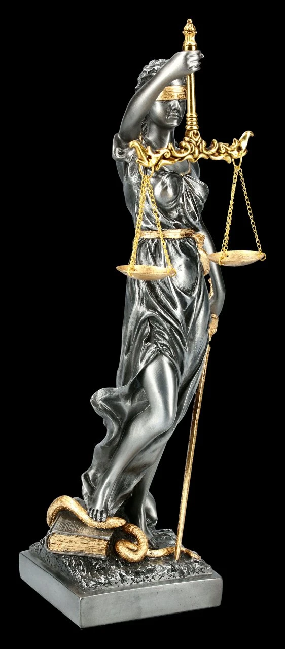 Mittlere Justitia Figur - Göttin der Gerechtigkeit - silber gold Mittlere Justitia Figur - Göttin Der Gerechtigkeit - Silber Gold -Veronese 2D FS13452 Mittlere Justitia Figur Goettin der Gerechtigkeit silber