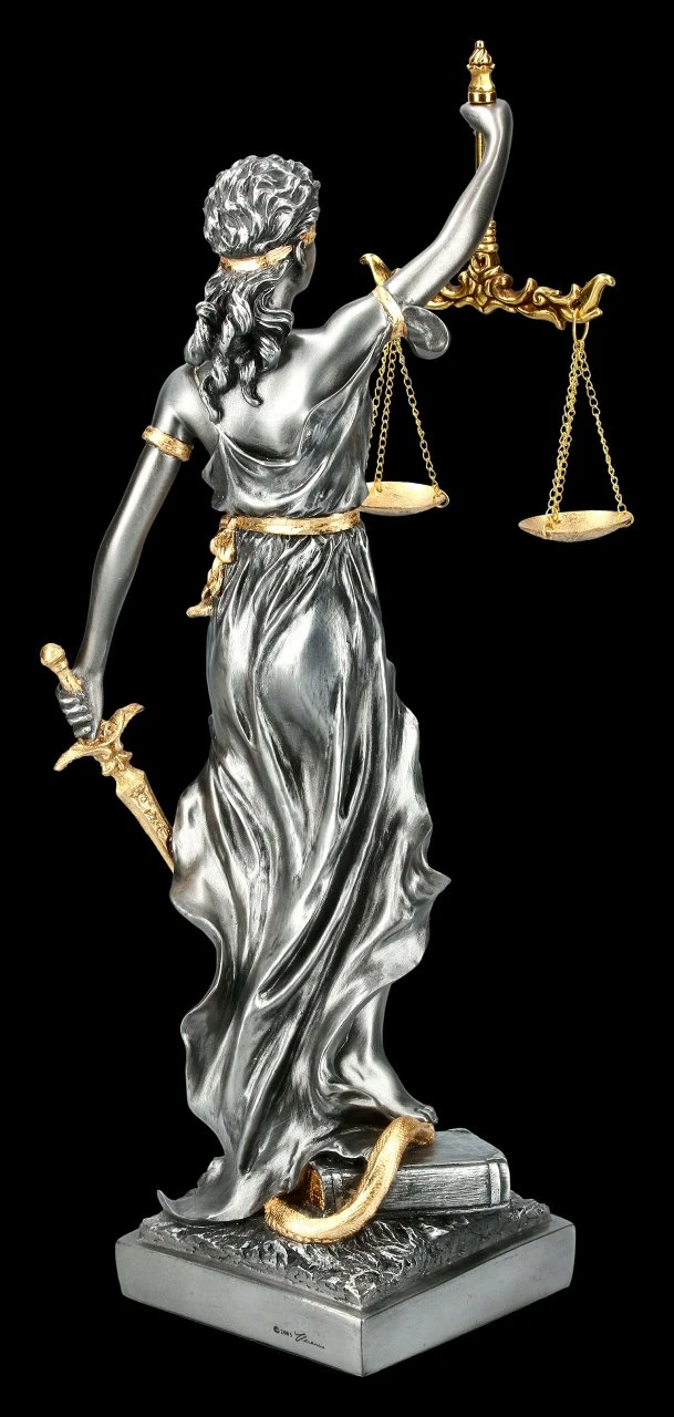 Mittlere Justitia Figur - Göttin der Gerechtigkeit - silber gold Mittlere Justitia Figur - Göttin Der Gerechtigkeit - Silber Gold -Veronese 2D FS13452 Mittlere Justitia Figur Goettin der Gerechtigkeit silber