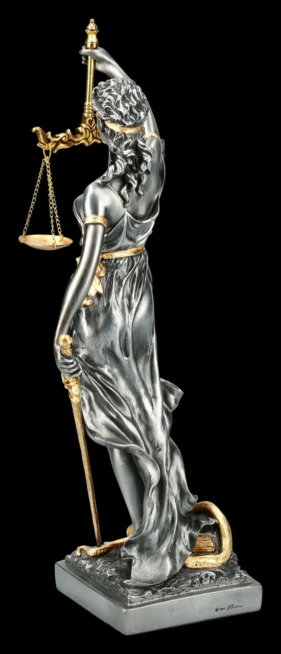 Mittlere Justitia Figur - Göttin der Gerechtigkeit - silber gold Mittlere Justitia Figur - Göttin Der Gerechtigkeit - Silber Gold -Veronese 2D FS13452 Mittlere Justitia Figur Goettin der Gerechtigkeit silber