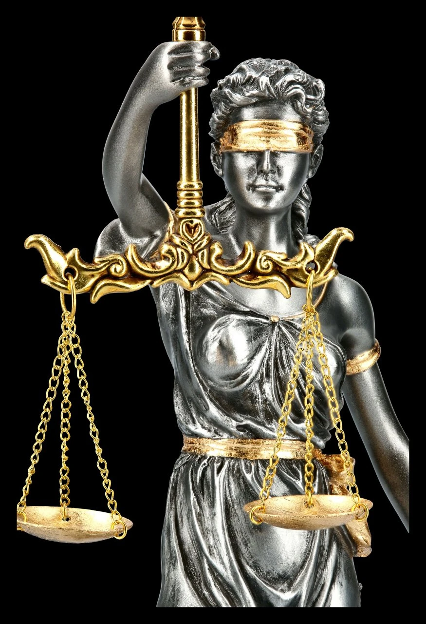 Mittlere Justitia Figur - Göttin der Gerechtigkeit - silber gold Mittlere Justitia Figur - Göttin Der Gerechtigkeit - Silber Gold -Veronese 2D FS13452 Mittlere Justitia Figur Goettin der Gerechtigkeit silber