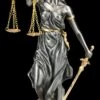 Kleine Justitia Figur - Göttin Der Gerechtigkeit - Silber Gold