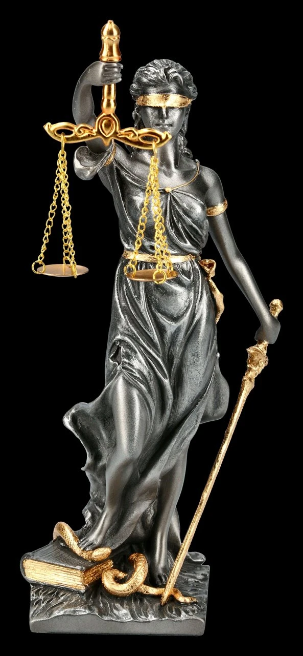 Kleine Justitia Figur - Göttin der Gerechtigkeit - silber gold Kleine Justitia Figur - Göttin Der Gerechtigkeit - Silber Gold -Veronese 2D FS13454 Kleine Justitia Figur Goettin der Gerechtigkeit silber