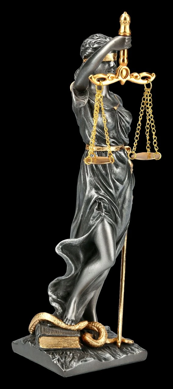 Kleine Justitia Figur - Göttin der Gerechtigkeit - silber gold Kleine Justitia Figur - Göttin Der Gerechtigkeit - Silber Gold -Veronese 2D FS13454 Kleine Justitia Figur Goettin der Gerechtigkeit silber