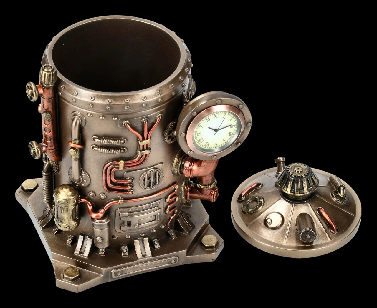 Schatulle mit Uhr - Steampunk Kessel Schatulle Mit Uhr - Steampunk Kessel -Veronese 2D FS17971 Schatulle mit Uhr Steampunk