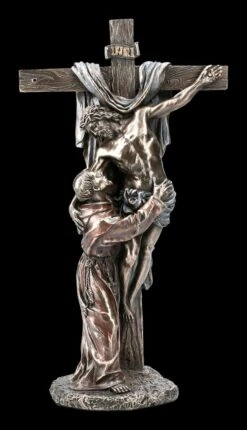 Jesus Figur Am Kreuz Mit Heiligem Franziskus