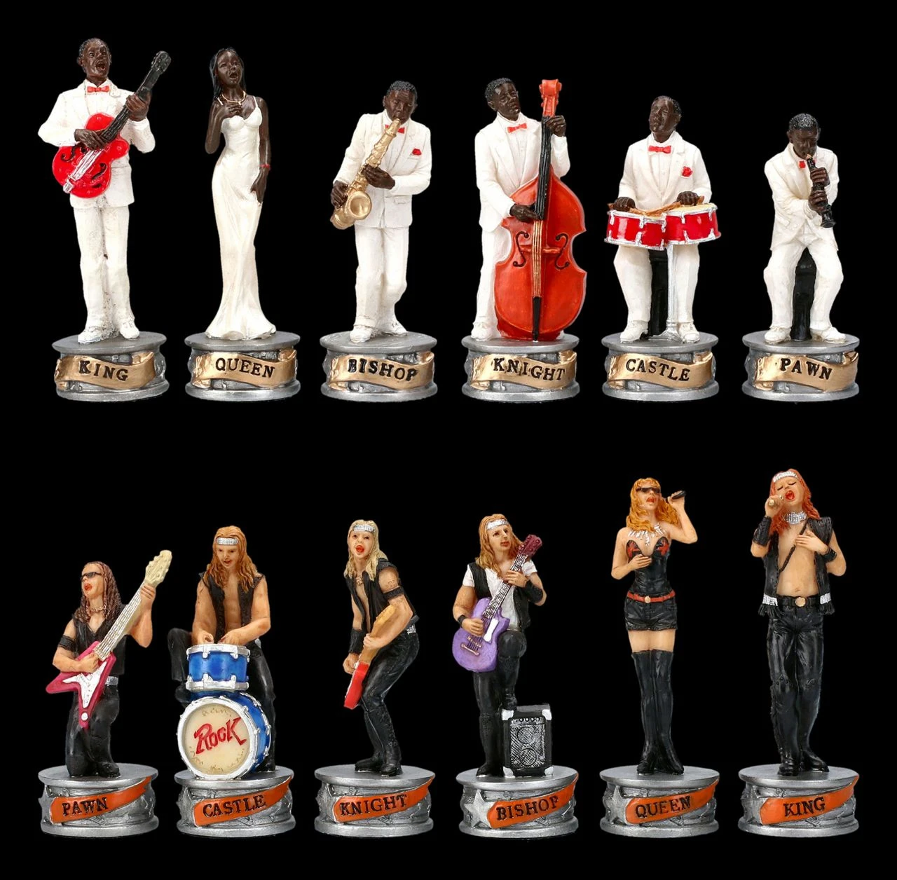 Schachfiguren Set - Jazz vs. Rock Schachfiguren Set - Jazz Vs. Rock -Veronese 2D FS22993 Schachfiguren Set Jazz vs