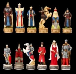 Schachfiguren Set - Russen Vs. Mongolen