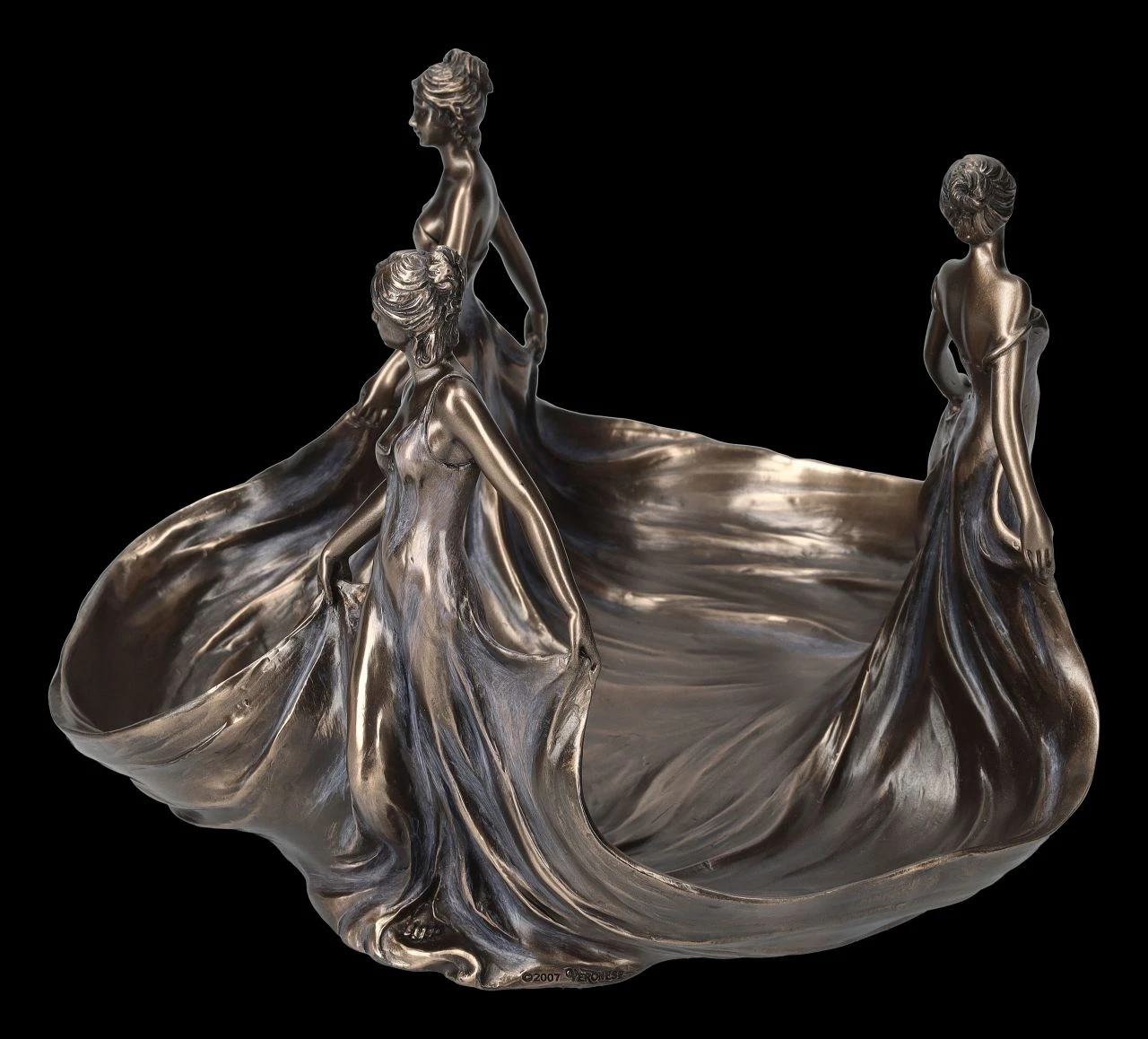 Jugendstil Schale - Drei Jungfrauen mit Zöpfen Jugendstil Schale - Drei Jungfrauen Mit Zöpfen -Veronese 2D FS23670 Jugendstil Schale Drei Jungfrauen mit Z