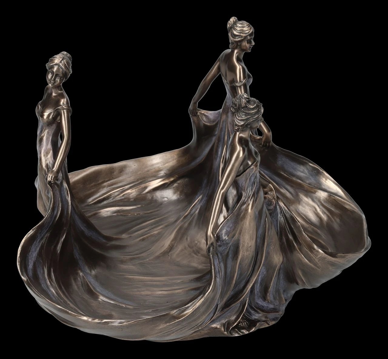 Jugendstil Schale - Drei Jungfrauen mit Zöpfen Jugendstil Schale - Drei Jungfrauen Mit Zöpfen -Veronese 2D FS23670 Jugendstil Schale Drei Jungfrauen mit Z