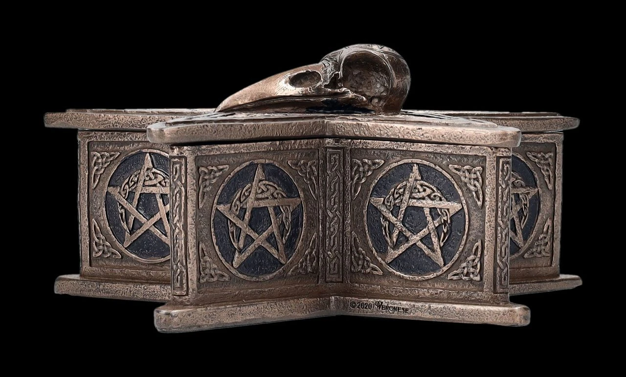 Schatulle - Pentagramm Raben Schädel Schatulle - Pentagramm Raben Schädel -Veronese 2D FS24137 SChatulle Pentagramm Raben