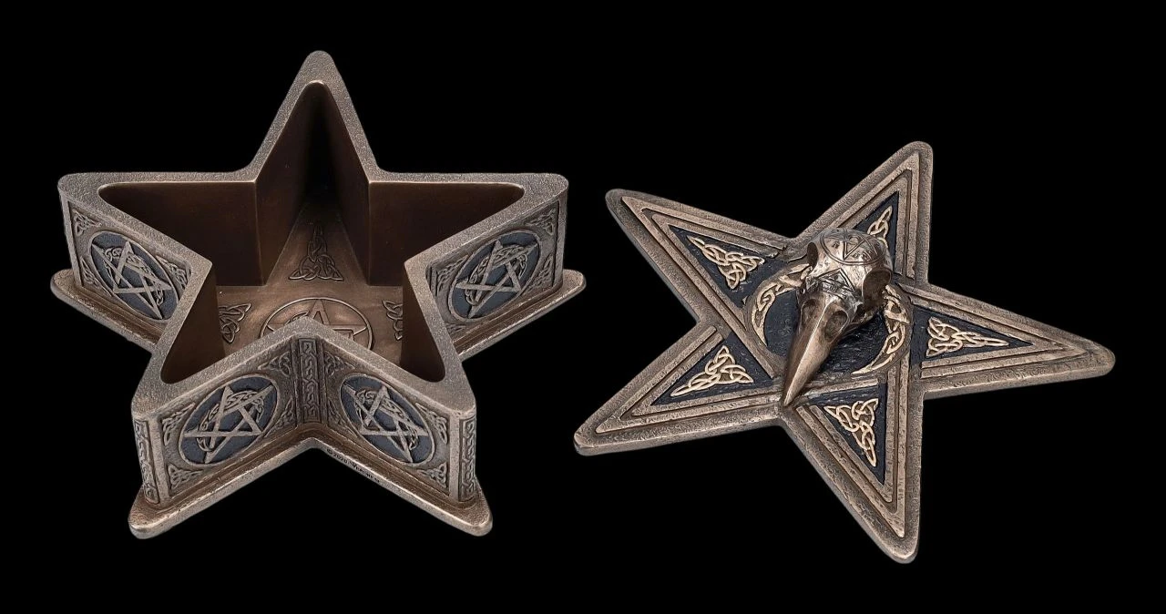 Schatulle - Pentagramm Raben Schädel Schatulle - Pentagramm Raben Schädel -Veronese 2D FS24137 SChatulle Pentagramm Raben