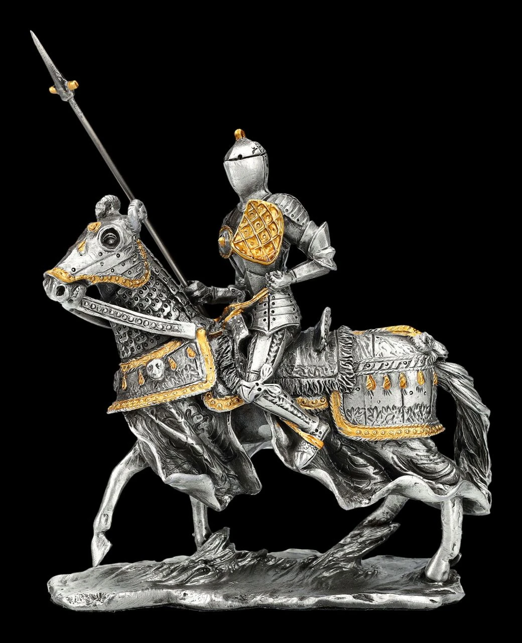 Zinn Figur - Ritter mit Pferd und erhobener Lanze Zinn Figur - Ritter Mit Pferd Und Erhobener Lanze -Veronese 2D FS24353 Zinn Figur Ritter mit Pferd und erhobener