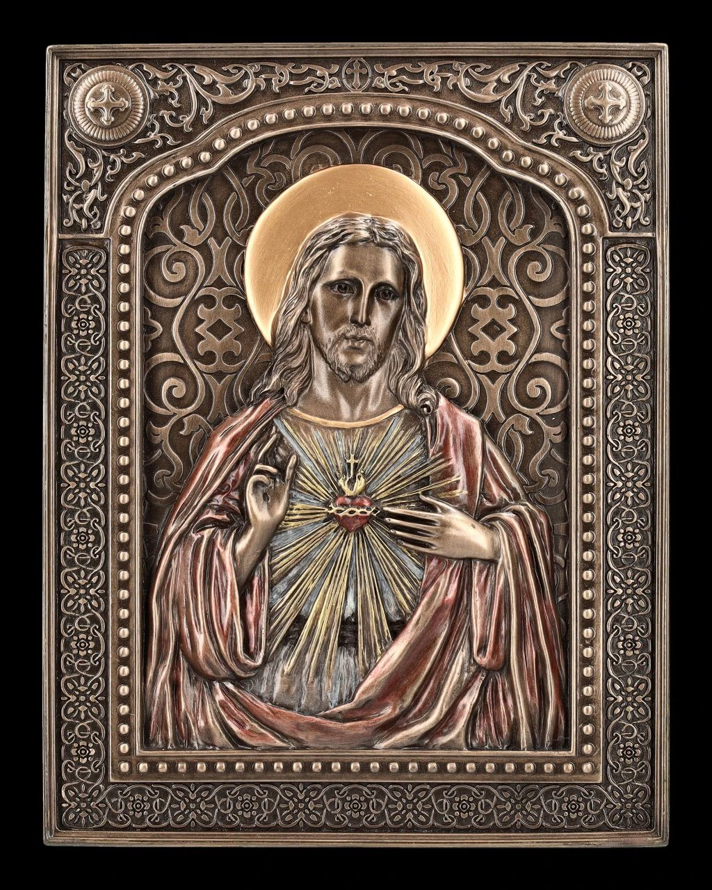 Wandrelief Ikone - Gesegnetes Herz Jesu Wandrelief Ikone - Gesegnetes Herz Jesu -Veronese 2D FS24773 Wandrelief Ikone Gesegnetes Herz
