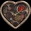 Wanduhr Steampunk Herz