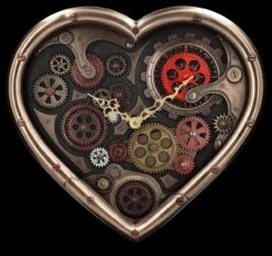 Wanduhr Steampunk Herz