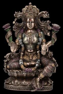 Lakshmi Figur Sitzt Auf Lotusthron
