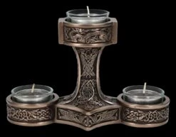 Teelichthalter - Thor's Hammer Mjolnir Bronziert -Veronese 2D FS24821 Teelichthalter Thors Hammer bronziert 1 1280x1280