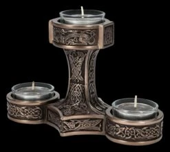 Teelichthalter - Thor's Hammer Mjolnir Bronziert -Veronese 2D FS24821 Teelichthalter Thors Hammer bronziert 6 1280x1280