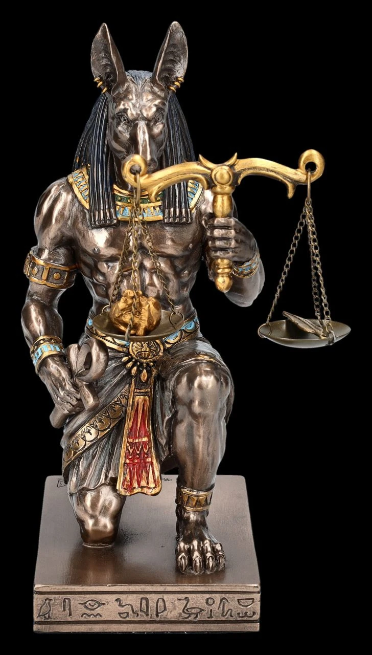 Anubis Figur kniend - Waage mit Herz und Feder Anubis Figur Kniend - Waage Mit Herz Und Feder -Veronese 2D FS25087 Anubis Figur kniend Waage mit Herz und