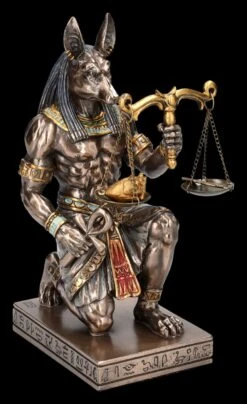 Anubis Figur Kniend - Waage Mit Herz Und Feder
