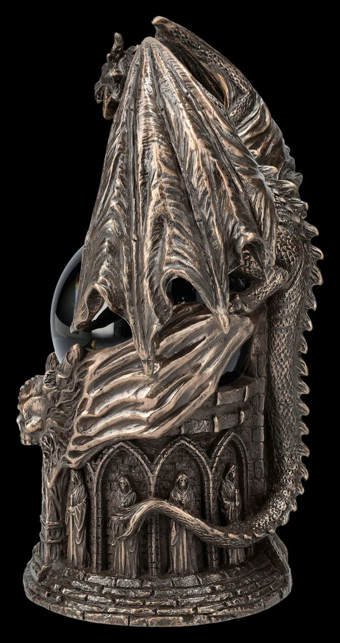 Drachen Figur mit mystischer Kristallkugel Drachen Figur Mit Mystischer Kristallkugel -Veronese 2D FS25665 Drachen Figur mit mytischer
