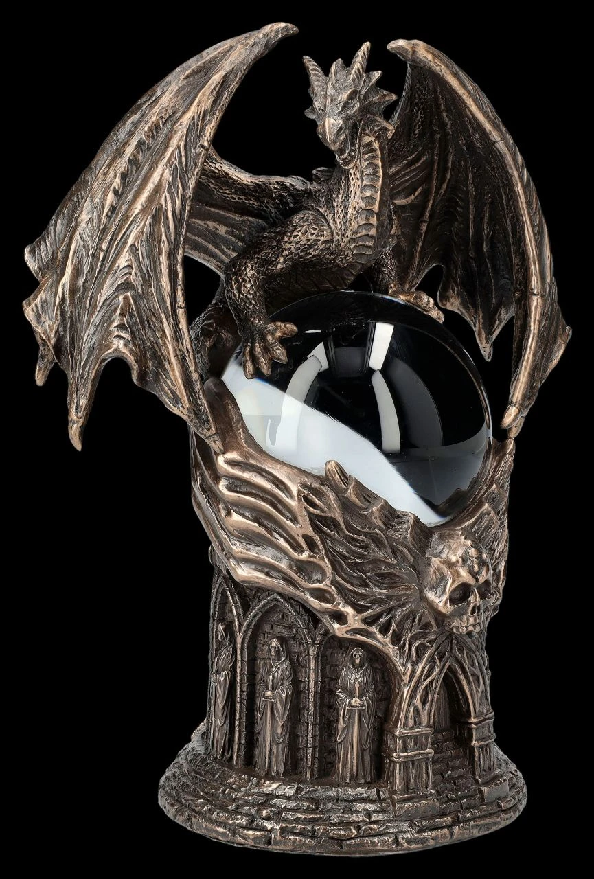 Drachen Figur mit mystischer Kristallkugel Drachen Figur Mit Mystischer Kristallkugel -Veronese 2D FS25665 Drachen Figur mit mytischer