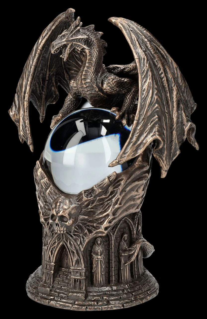 Drachen Figur mit mystischer Kristallkugel Drachen Figur Mit Mystischer Kristallkugel -Veronese 2D FS25665 Drachen Figur mit mytischer