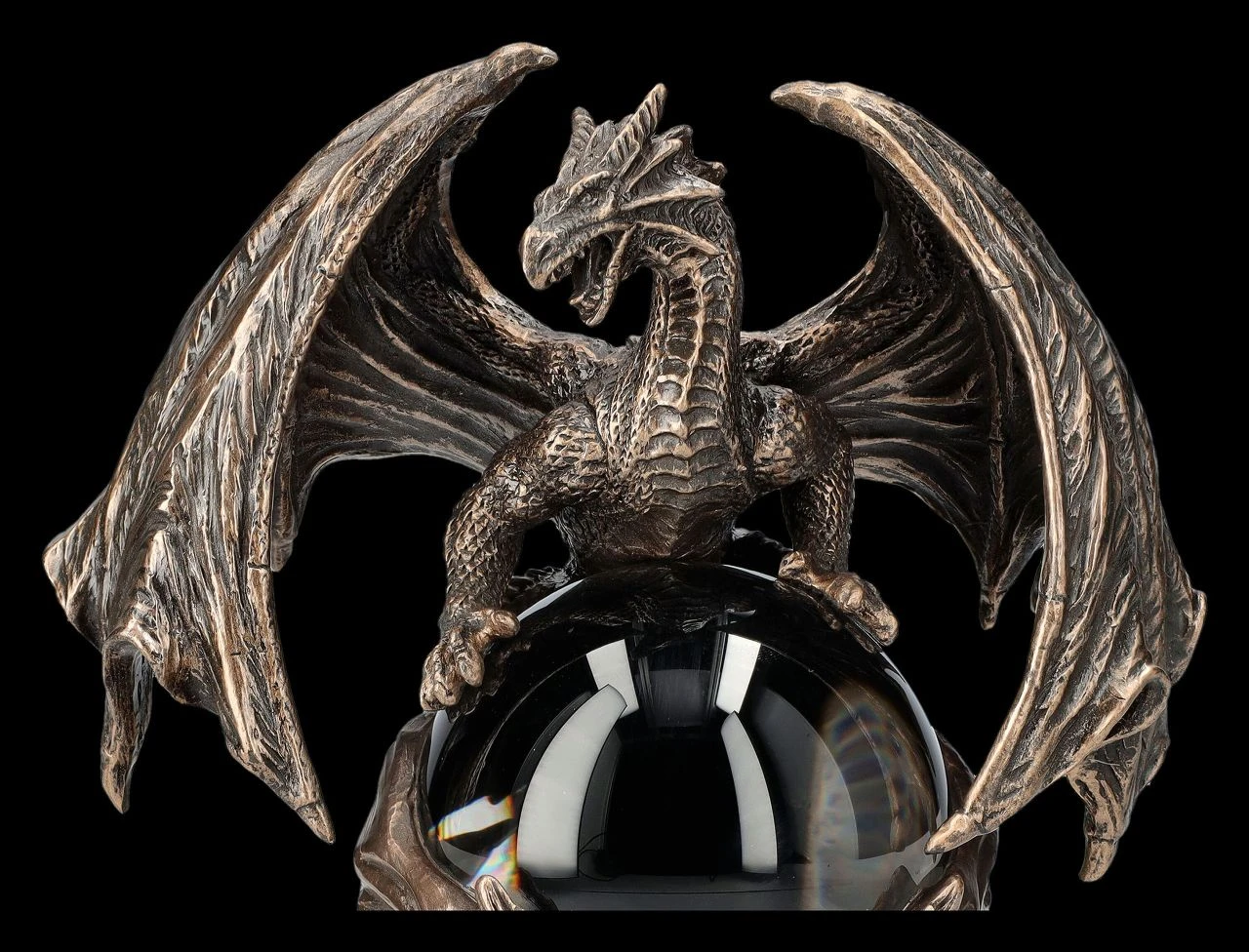 Drachen Figur mit mystischer Kristallkugel Drachen Figur Mit Mystischer Kristallkugel -Veronese 2D FS25665 Drachen Figur mit mytischer