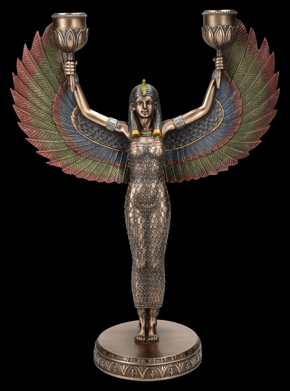 Kerzenhalter - Geflügelte ägyptische Göttin Isis