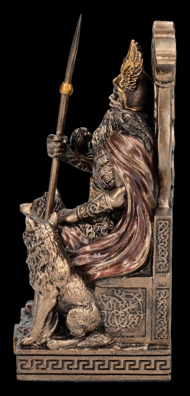 Odin Figur klein auf Thron mit Wölfen Odin Figur Klein Auf Thron Mit Wölfen -Veronese 2D FS25961 Odin Figur klein auf Thron mit W