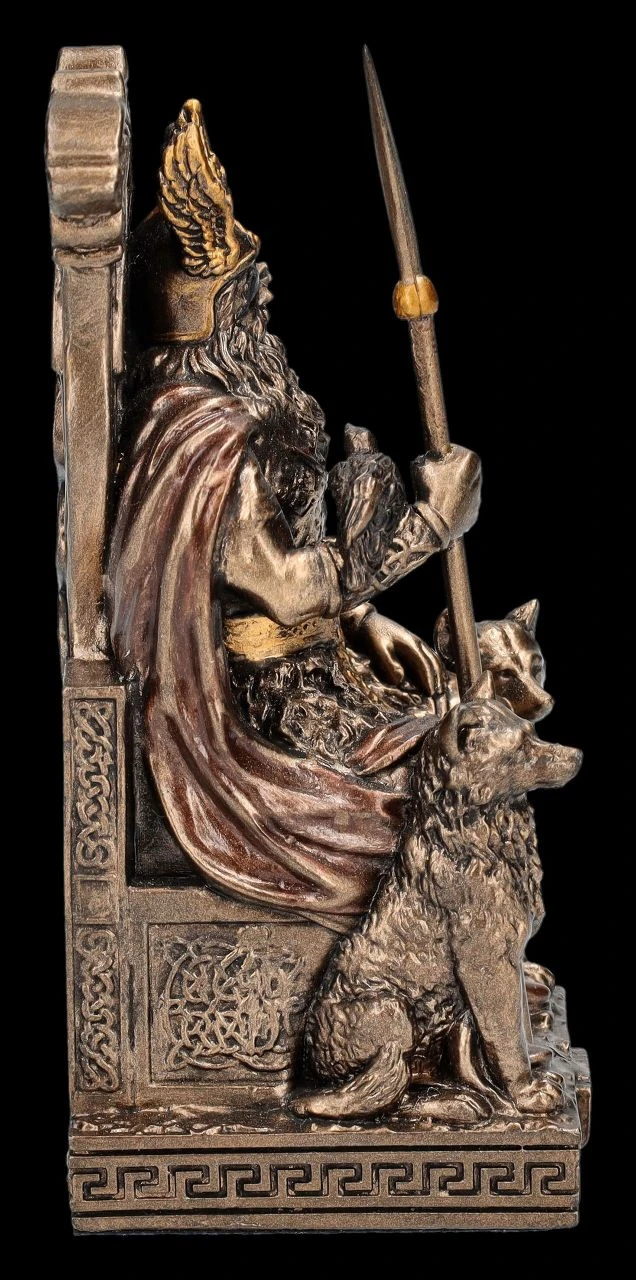 Odin Figur klein auf Thron mit Wölfen Odin Figur Klein Auf Thron Mit Wölfen -Veronese 2D FS25961 Odin Figur klein auf Thron mit W
