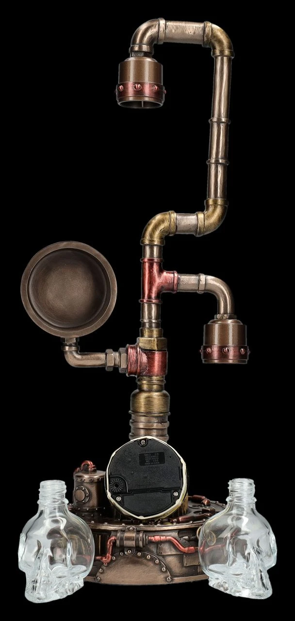 Tischlampe Steampunk mit 2 LED Schädeln Tischlampe Steampunk Mit 2 LED Schädeln -Veronese 2D FS26063 Tischlampe Steampunk mit LED Sch