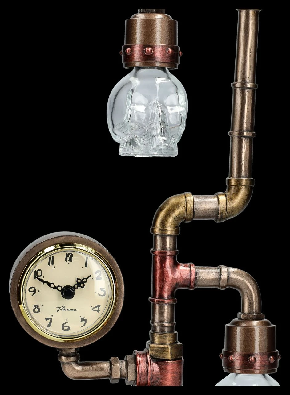 Tischlampe Steampunk mit 2 LED Schädeln Tischlampe Steampunk Mit 2 LED Schädeln -Veronese 2D FS26063 Tischlampe Steampunk mit LED Sch