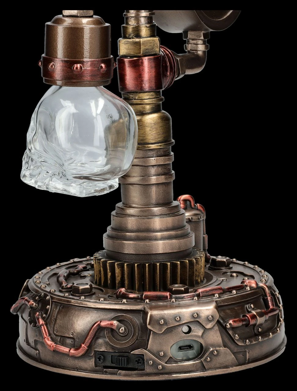 Tischlampe Steampunk mit 2 LED Schädeln Tischlampe Steampunk Mit 2 LED Schädeln -Veronese 2D FS26063 Tischlampe Steampunk mit LED Sch