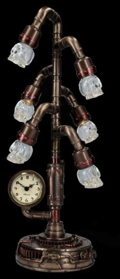 Tischlampe Steampunk Mit 6 LED Schädeln -Veronese 2D FS26064 Tischlampe Steampunk mit Uhr und LEDSch deln 8 1280x1280