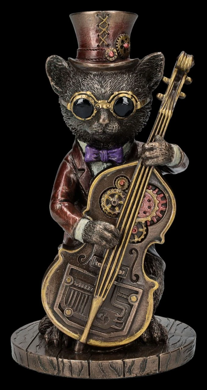 Steampunk Figur - Katzen Bassist Steampunk Figur - Katzen Bassist -Veronese 2D FS26388 Katzen