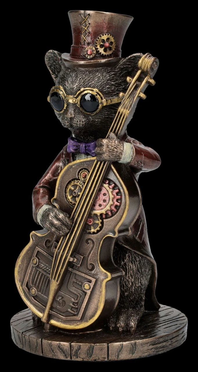Steampunk Figur - Katzen Bassist Steampunk Figur - Katzen Bassist -Veronese 2D FS26388 Katzen