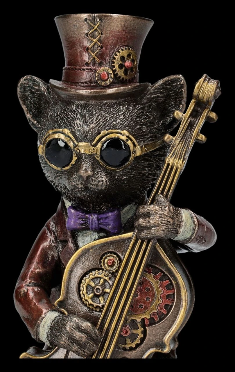 Steampunk Figur - Katzen Bassist Steampunk Figur - Katzen Bassist -Veronese 2D FS26388 Katzen