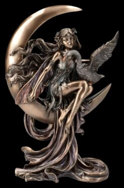 Elfen Figur Mit Schwan Auf Mond