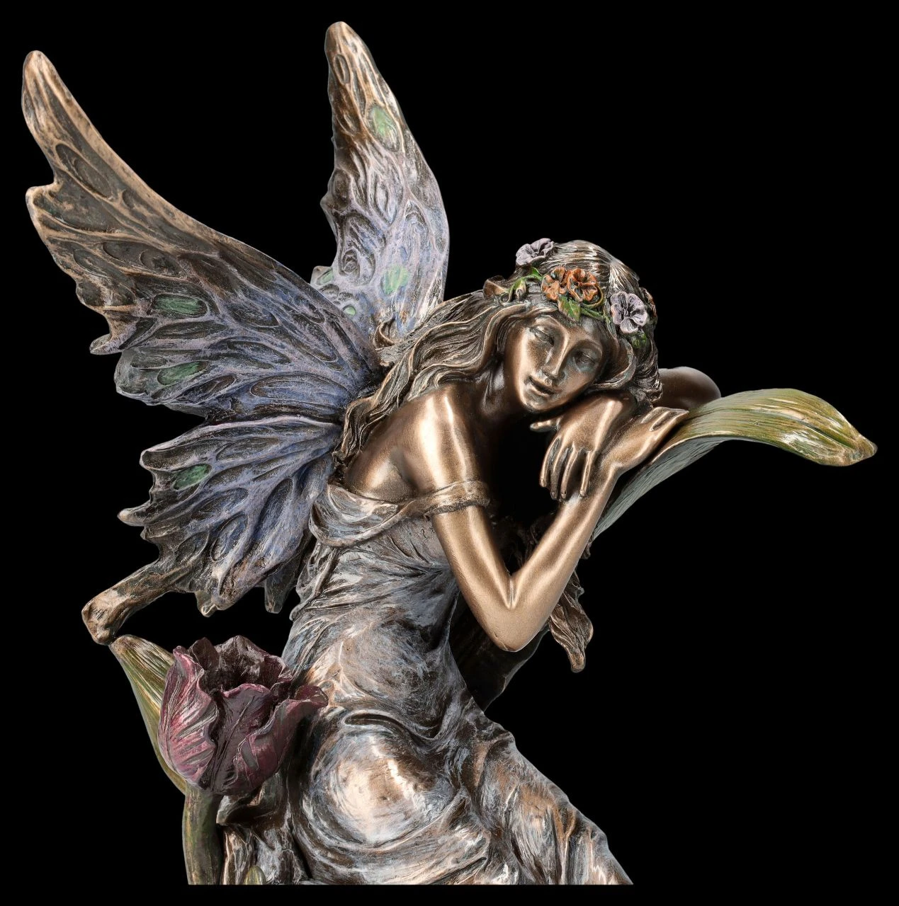 Elfen Figur lehnt an Tulpe Elfen Figur Lehnt An Tulpe -Veronese 2D FS26514 Elfen Figur lehnt an