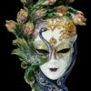 Venezianische Maske - Peacock Garden Weiß