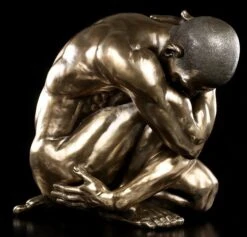 Große Akt Figur - Männlicher Akt Kauernd - Statue