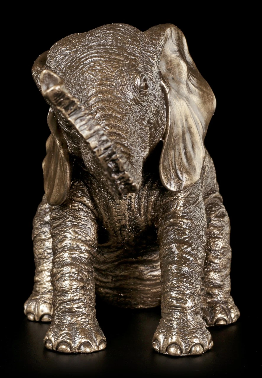 Elefanten Figur - Sitzend bronziert Elefanten Figur - Sitzend Bronziert -Veronese Elefang Figur Sitzend