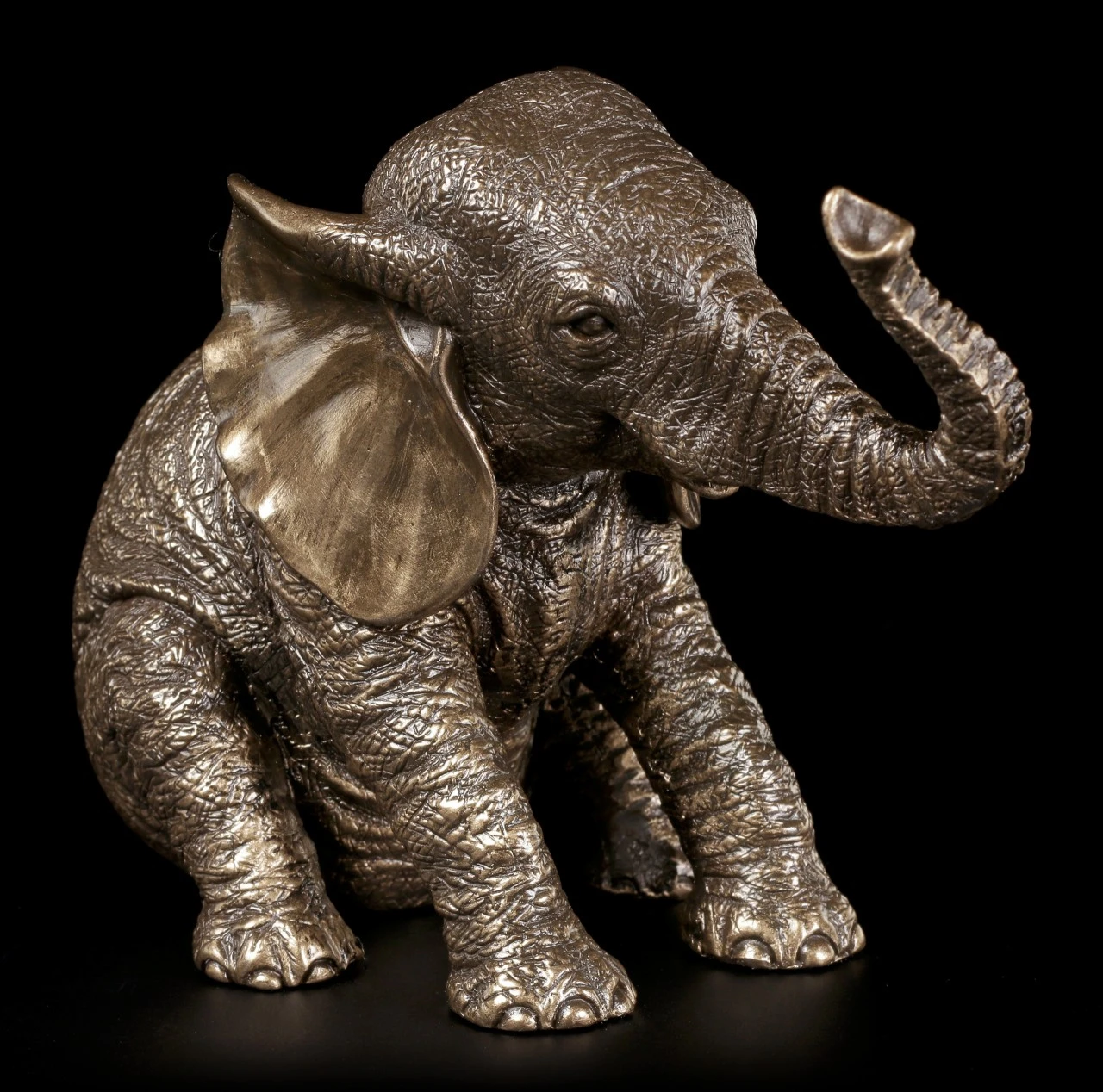Elefanten Figur - Sitzend bronziert Elefanten Figur - Sitzend Bronziert -Veronese Elefang Figur Sitzend
