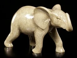 Elefanten Figur - Laufend Steinoptik