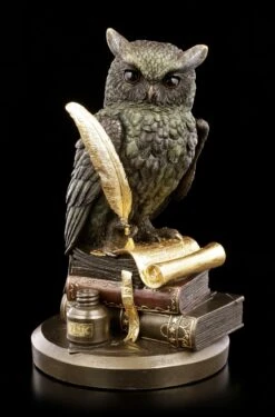 Eulen Figur Auf Büchern Mit Goldener Feder -Veronese Eulen Figur Sitzend Auf Buechern Mit Goldener Feder 2 1280x1280
